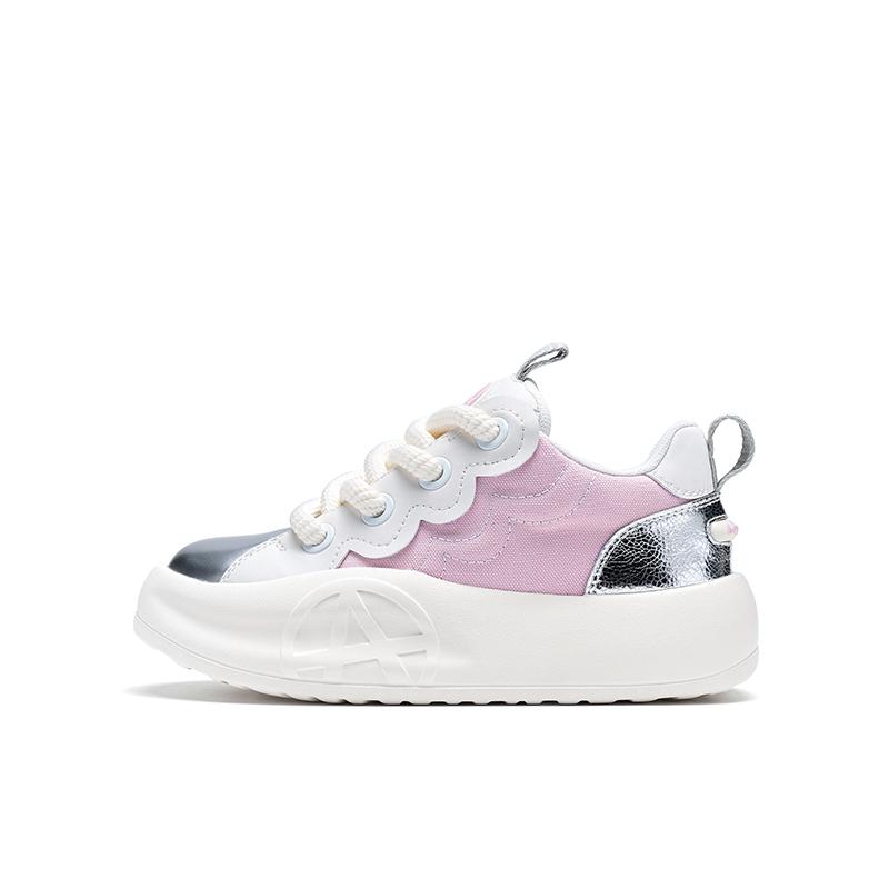 Acupuncture Low-Top Casual Shoes Women's Silver Pink Box