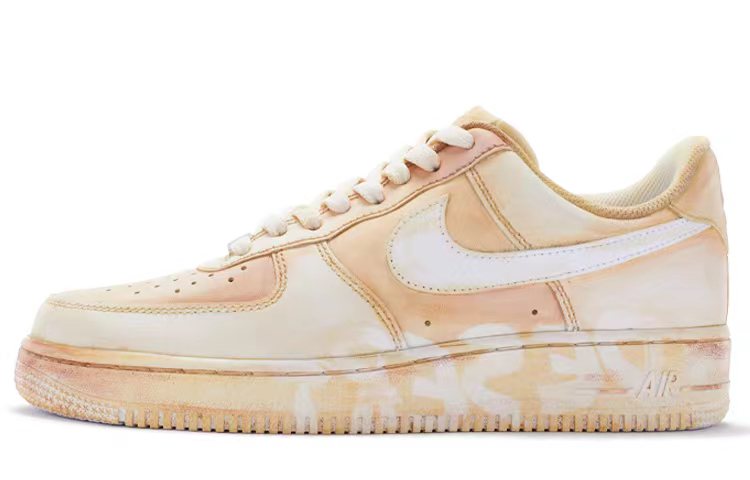 Nike Air Force 1 '07 Anti Slip Wear Resistant Low Top Skateboard Shoes Men's White Orange