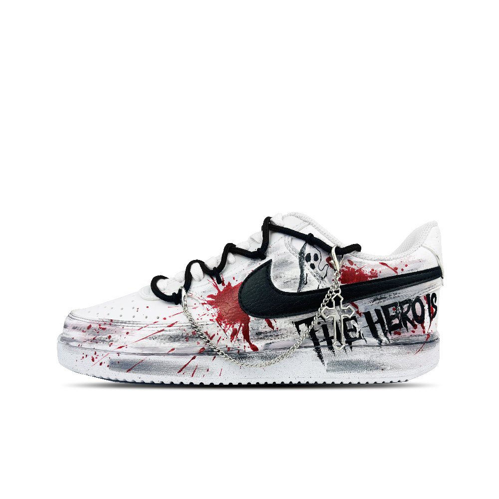 Nike Court Vision Skateboard Shoes Unisex Low-Top Black/White