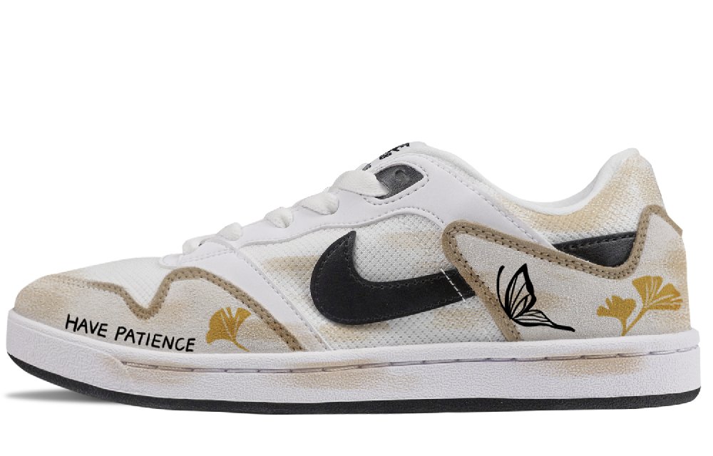 Nike SB Alleyoop Anti-Slip Wear-Resistant Low-Top Skateboard Shoes Men's White Yellow