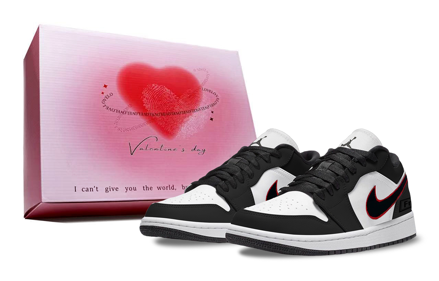 Jordan Air Jordan 1 Vintage Basketball Shoes Unisex Low top Black Red