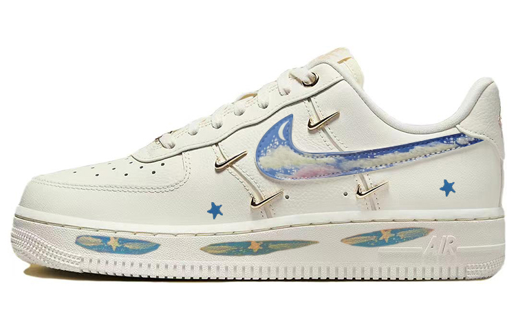 Nike Air Force 1 Skateboard Shoes Women's Low-Top Gold/White