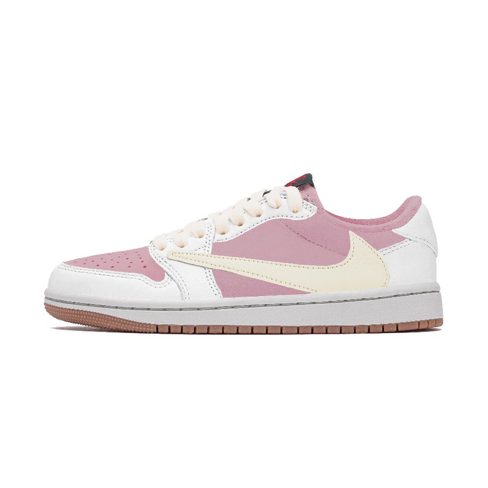 Travis Scott x Jordan Air Jordan 1 Hook Cushioning Slip Resistant Abrasion Resistant Low top Vintage Basketball Shoes