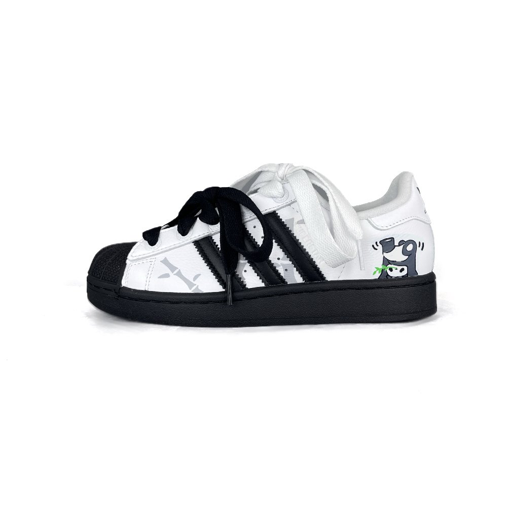 Adidas Originals Superstar 2 Abrasion Resistant Low Top Skateboard Shoes Unisex Black