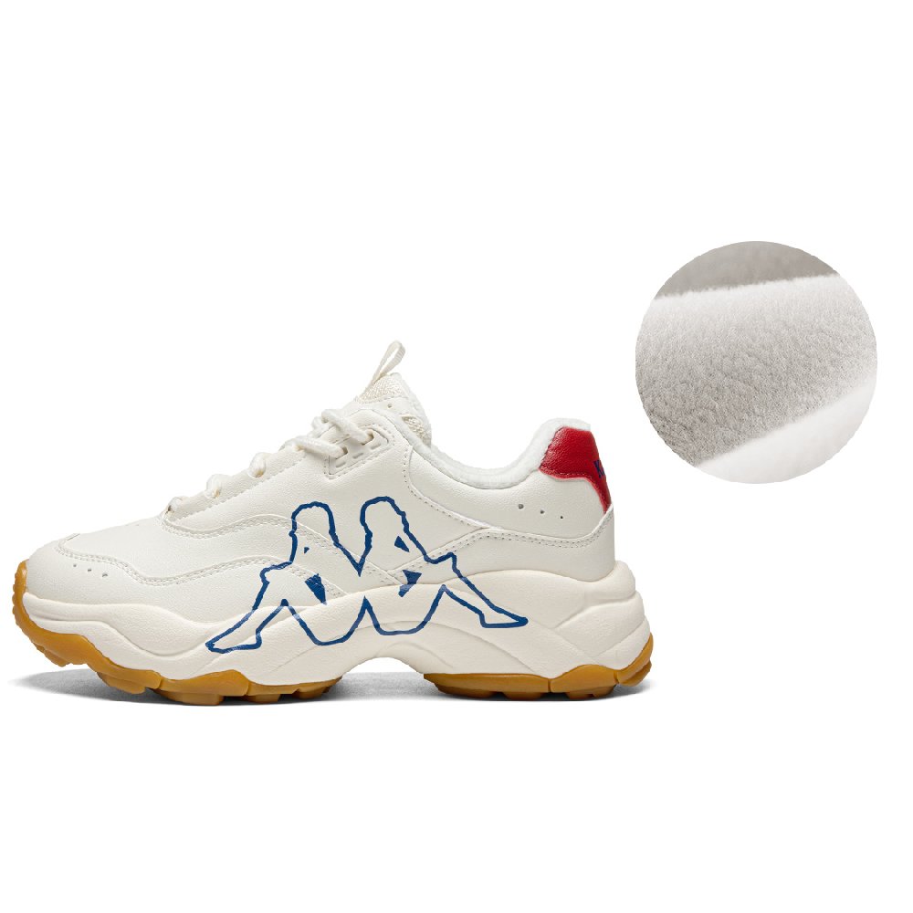 Kappa Anti-Slip Wear-Resistant Low-Top Chunky Sneakers Unisex White