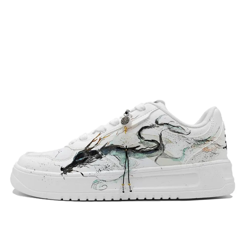 Anta Relaxed Taihuo Wandering Dragon Cushioning, Wear Resistant Low top Skateboard Shoes Men's White Blue Black