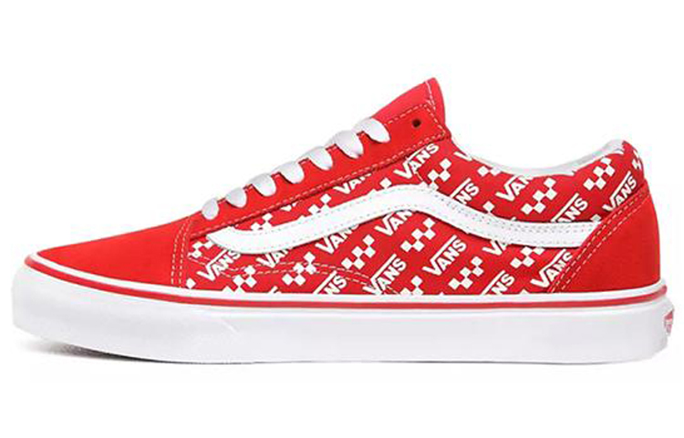 Old Skool Vans 'Logo Repeat Racing Red'