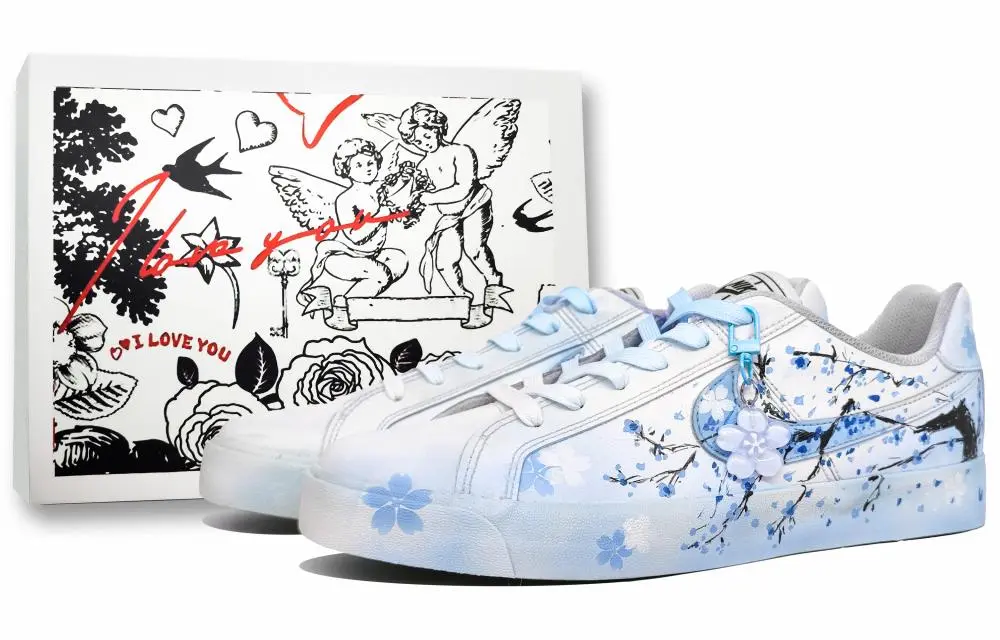 Nike Court Royale AC Wear resistant And Lightweight Low top Skateboard Shoes Unisex Butterfly Blue