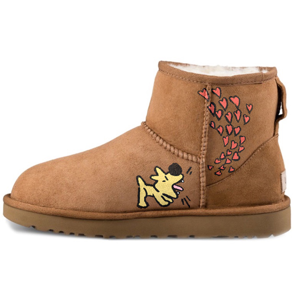 UGG Warm And Wear-Resistant Short Snow Boots Women's Chestnut