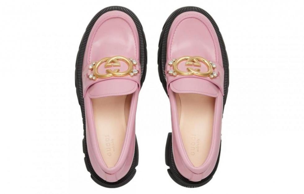 GUCCI Interlocking Platform Shoes Women's Pink