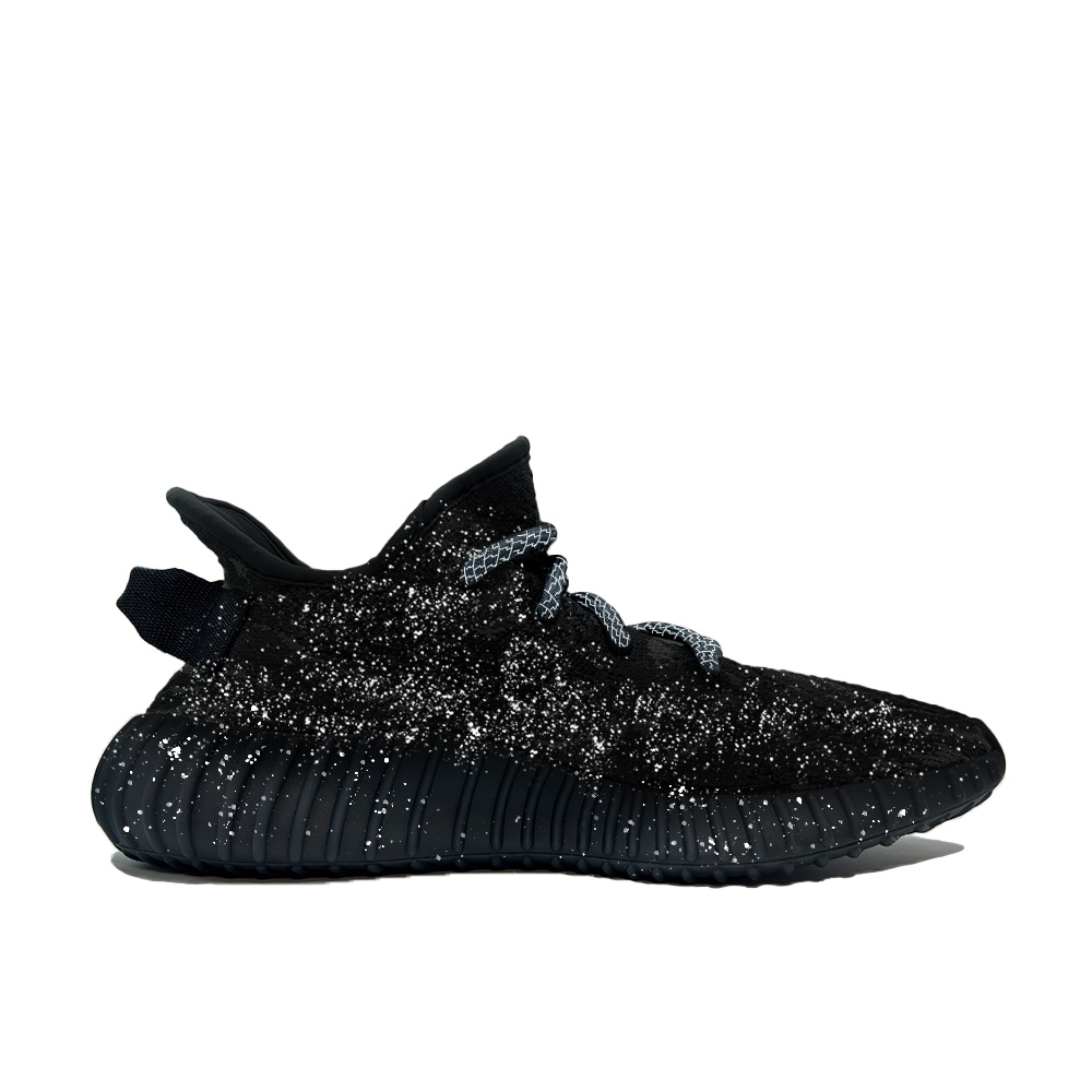 Adidas Originals Yeezy Boost 350 V2 Baby's Breath Abrasion Resistant Low Top Casual Shoes Unisex Black