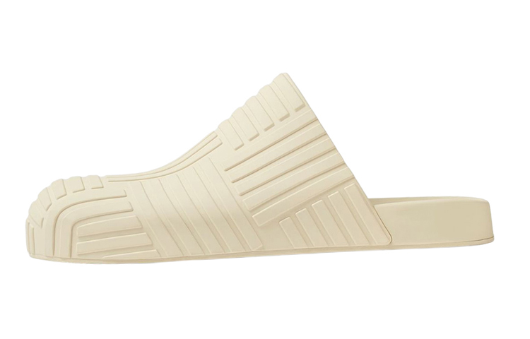 Bottega Veneta Slider Rubber Sole Slip Resistant Closed Toe Slippers Men's Sea Salt White