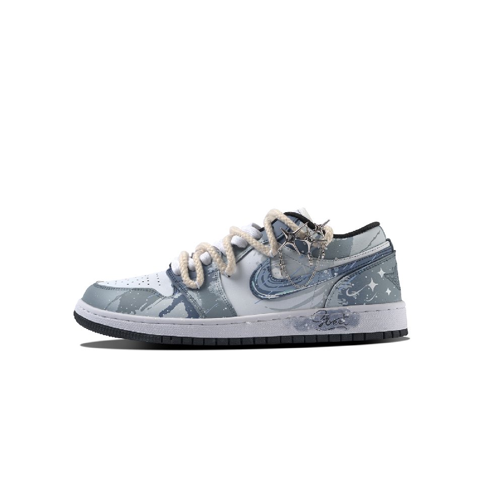 Jordan New Chinese Style, Starry Sky Journey Abrasion Resistant Low Top Basketball Shoes Unisex Gray