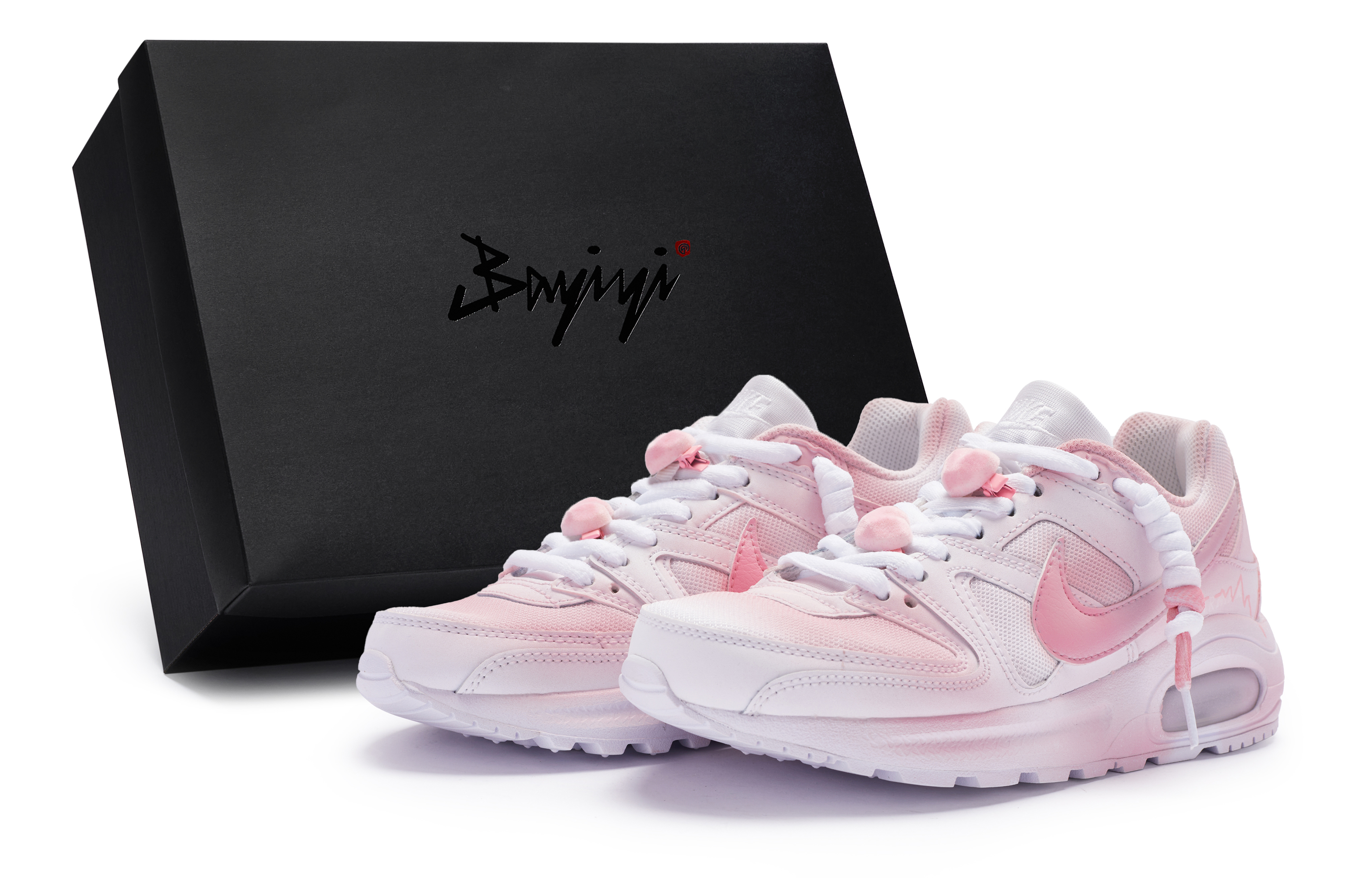 Nike Abrasion Resistant Low Top Air Cushion Running Shoes Women's White Pink