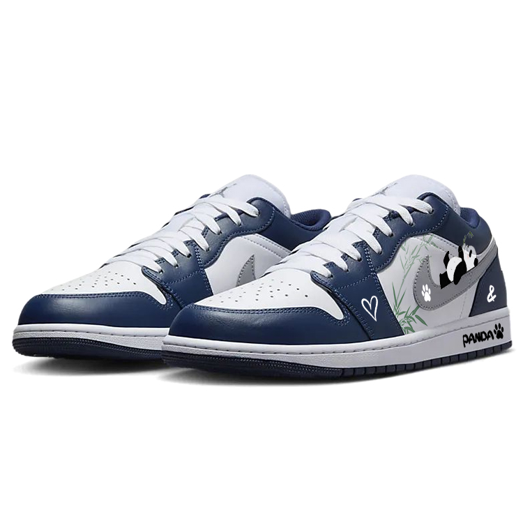Jordan Air Jordan 1 Anti-Slip Wear-Resistant Low-Top Vintage Basketball Shoes Men's White Blue купить в интернет-магазине Yoocart с быстрой доставкой по России.