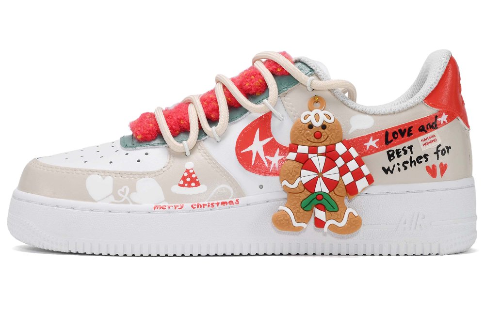 Nike Air Force 1 Slip-Resistant Low-Top Skateboard Shoes Unisex Red White