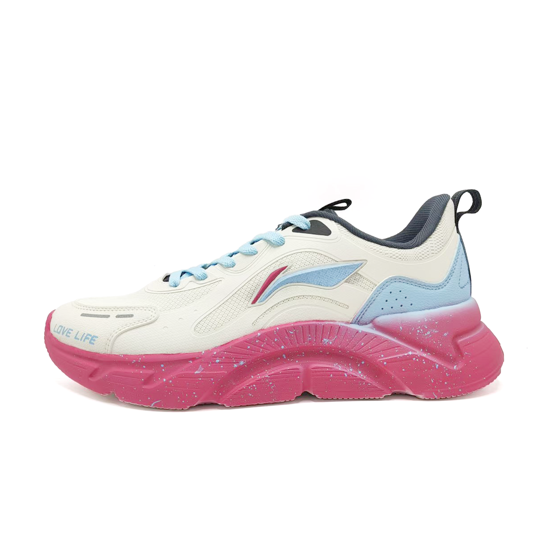 LiNing Lightweight And Airy Cushioning Abrasion Resistant Support Low top Sprint Casual Running Shoes Men's White