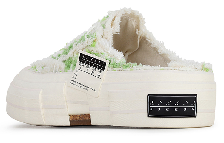 VESSEL G.O.P. Slip On 'Grass Tweed' Low-Top Canvas Shoes Unisex Verdant Green