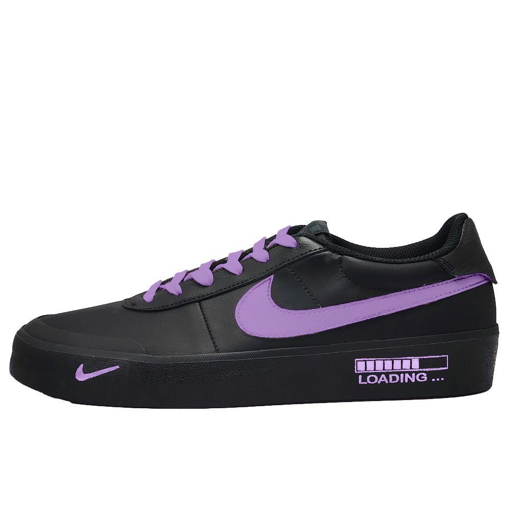 Nike Court Shot Anti Slip Wear Resistant Low Top Skateboard Shoes Men's Black Purple