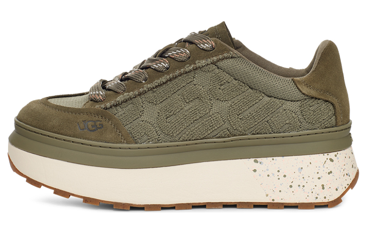UGG Marin Lace Logo Low Top Platform Shoes Women's Burnt Olive