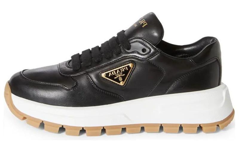 PRADA Triangle-logo Leather Sneakers