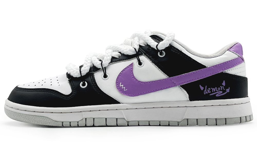 Nike Dunk 'Pure Platinum' Slip-Resistant Cushioning Abrasion-Resistant Low-Top Skateboard Shoes Men's Black Purple