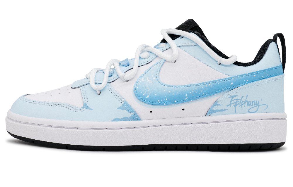 Nike Court Borough Starry Sky Non-slip Lightweight Low-Top Skateboard Shoes GS Ice Blue
