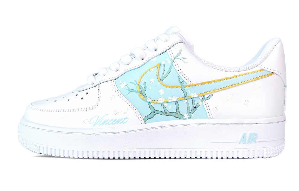 Nike Air Force 1 Low-Top Skateboard Shoes Men's White Green