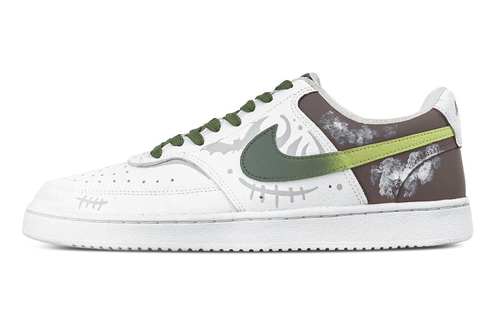 Nike Court Vision 1 Dark Night Encompasses Abrasion Resistant Low Top Skateboard Shoes Men's Gray White
