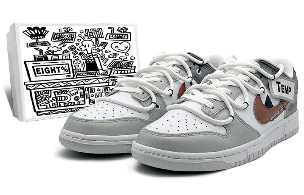 Nike Dunk 'Pure Platinum' Anti-Slip Wear-Resistant Low-Top Skateboard Shoes Men's Gray Brown