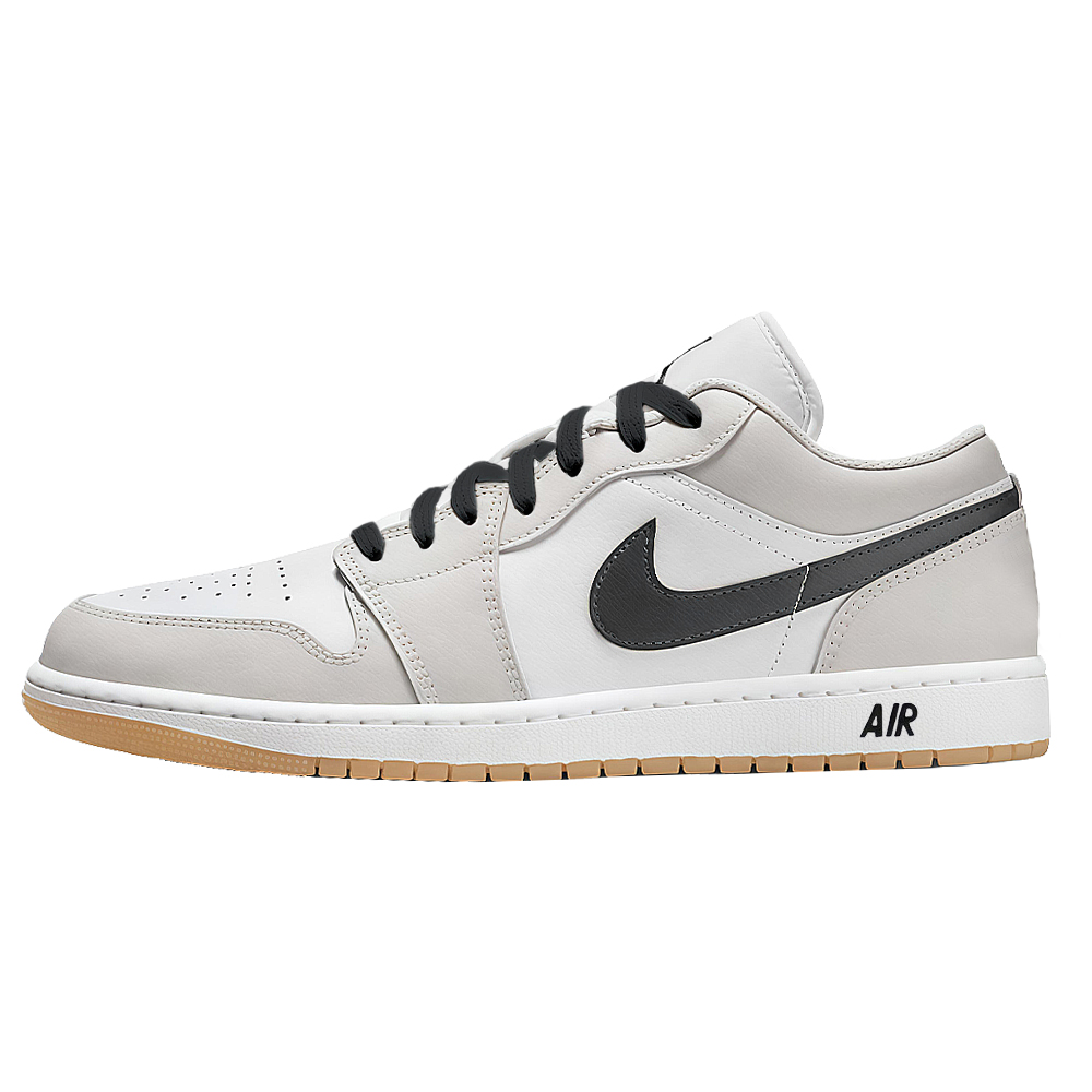 Jordan Air Jordan 1 Cushioning Abrasion Resistant Breathable Low Top Vintage Basketball Shoes Unisex White