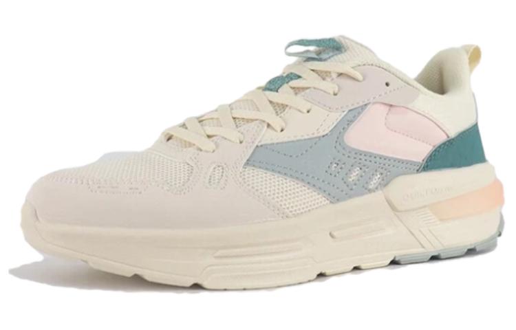361° Anti Slip Wear Resistant Low Top Sports Casual Shoes Women's Beige Cyan