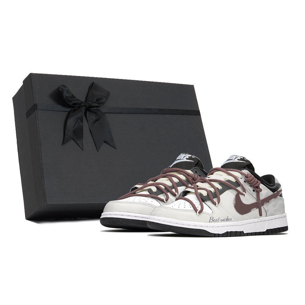 Nike Dunk Abrasion-Resistant Low-Top Skateboard Shoes Unisex Gray White