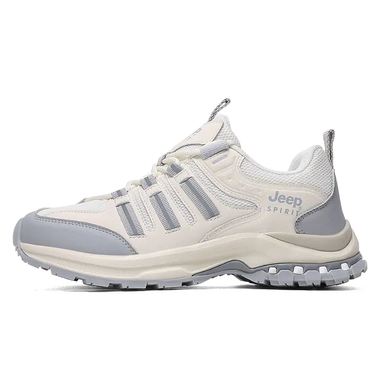 JEEP SPIRIT Outdoor Urban Techwear Trail Running Low Top Hiking Shoes Women's Beige Gray