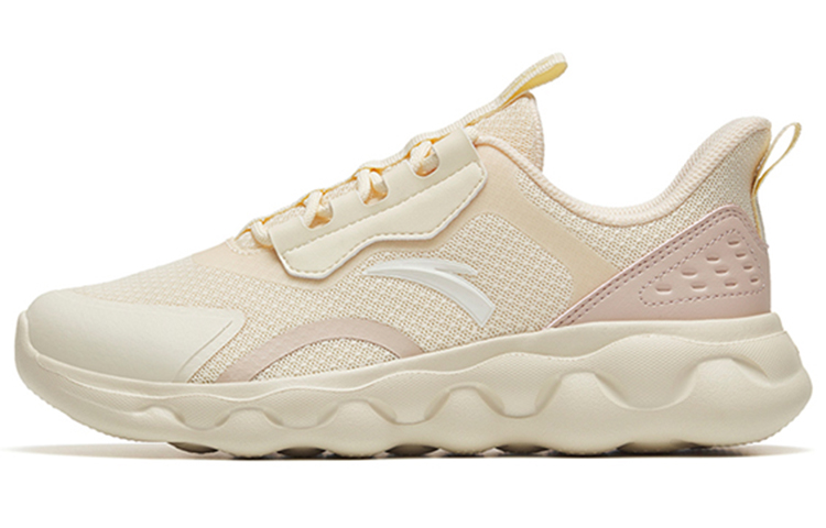 Anta Sheepskin Cushioned Anti-Slip Wear-Resistant Breathable Lightweight Low-Top Running Shoes Women's White Pink