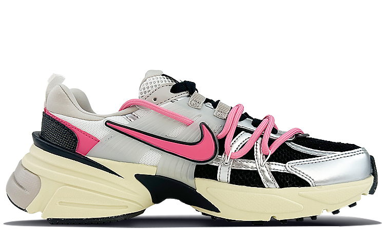 Nike V2K Run Cushioned Slip-Resistant Breathable Lightweight Low-Top Running Shoes Women's Black White Silver купить в интернет-магазине Yoocart с быстрой доставкой по России.