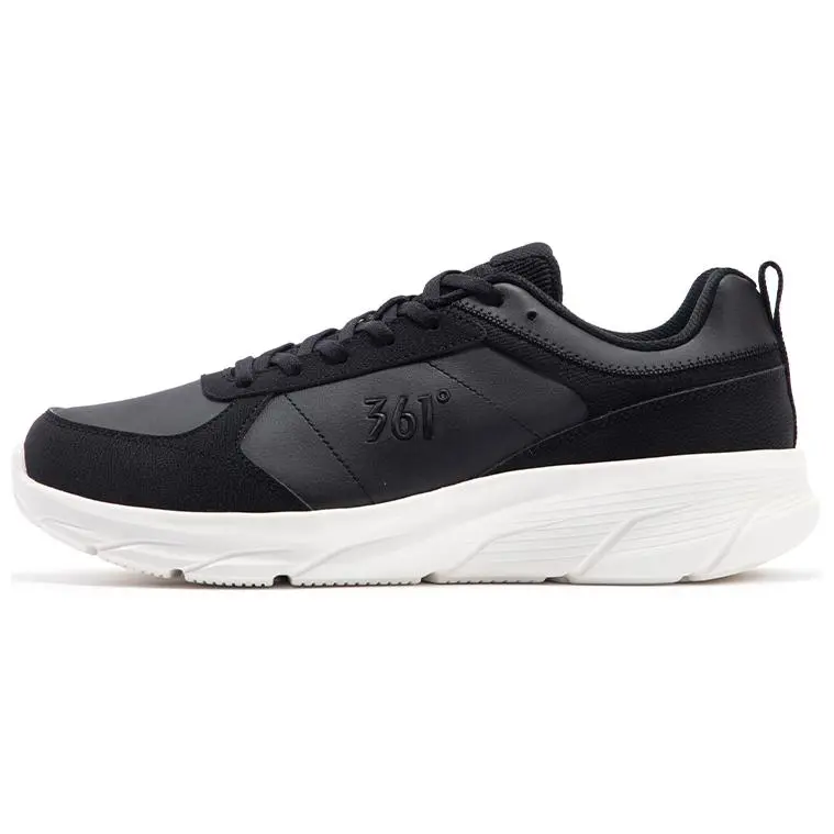 361° Cushioning Slip Resistant Coverage Low Top Casual Sprint Running Shoes Men's Black White