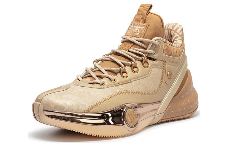 361° AG3 LUX Aaron Gordon China Edition Cushioning Wear-Resistant Mid-Top Basketball Shoes Men's Champagne Gold
