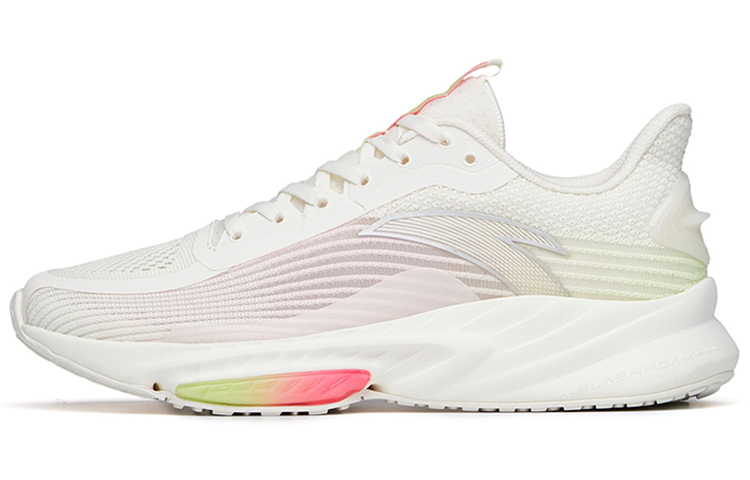 Anta Abrasion Resistant Slip Resistant Low Top Running Shoes Women's White Pink Green