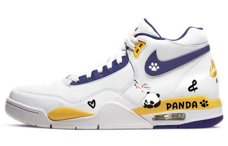 Nike Flight Legacy Vintage Basketball Shoes Men Mid-Top Blue/White/Yellow