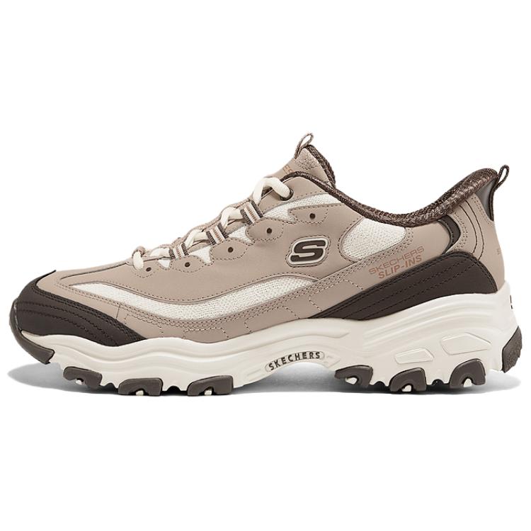 Skechers Slip ins Abrasion Resistant Breathable Low Top Chunky Sneakers Men's Brown Beige