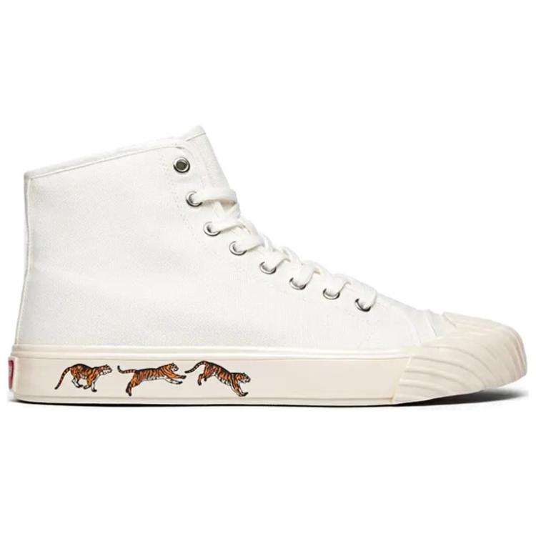 KENZO School High Top Trainers Tiger Sole Off White
