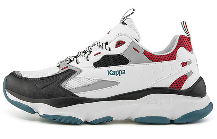Kappa Cushioning Anti-Slip And Wear-Resistant Low-Top Chunky Sneakers Unisex White Blue Black