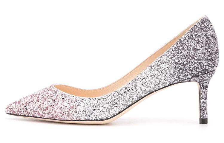 Jimmy Choo ROMY Slim Heel High Heels Women's Pink Silver