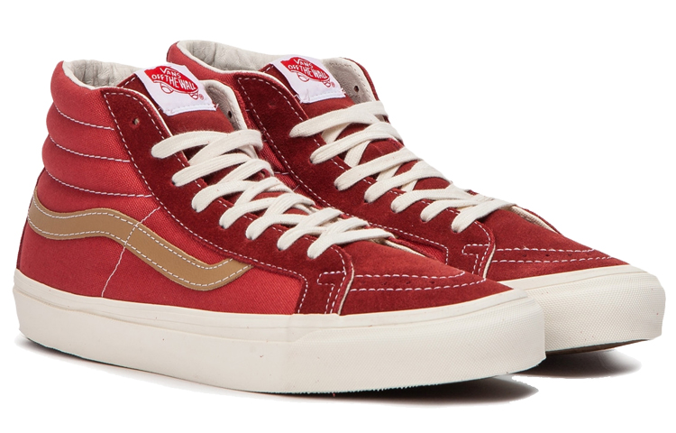 Vans SK8 OG LX High Top Skateboard Shoes Unisex Red White
