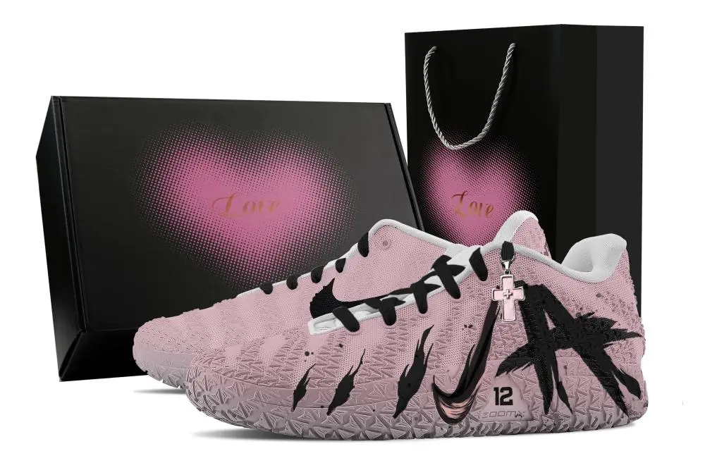 Nike Ja Morant 3 Shadow Of The Wind, Heart Box Abrasion Resistant Low top Basketball Shoes Unisex Black Pink