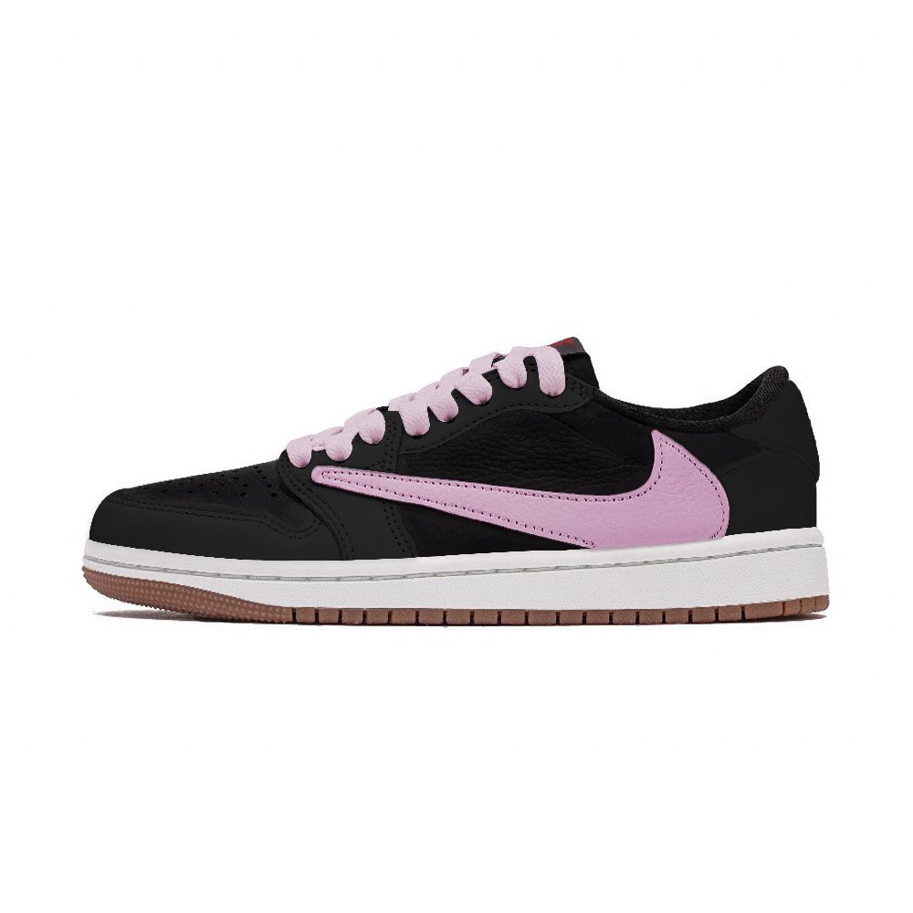 Travis Scott X JORDAN Air Jordan 1 Vintage Basketball Shoes Unisex Low top Black/Purple