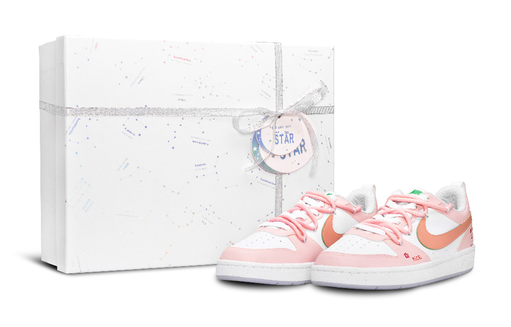 Nike Court Borough Slip Resistant, Lightweight, And Breathable Low Top Skateboard Shoes GS Pink