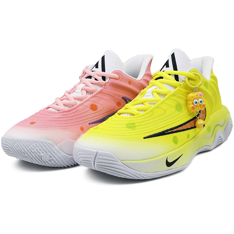 Nike Giannis Immortality Cushioned Slip-Resistant Abrasion-Resistant Low-Top Basketball Shoes Men's Pink Yellow