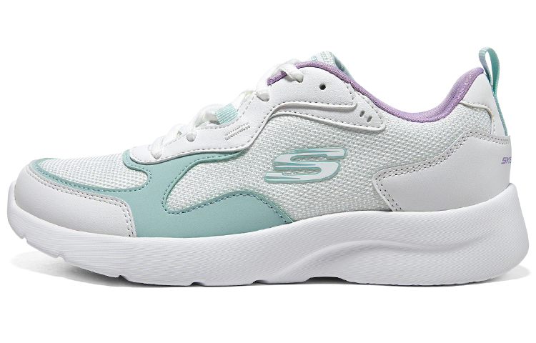 Skechers Cushioning Anti-Slip And Wear-Resistant Low-Top Casual Shoes Women's White Cyan